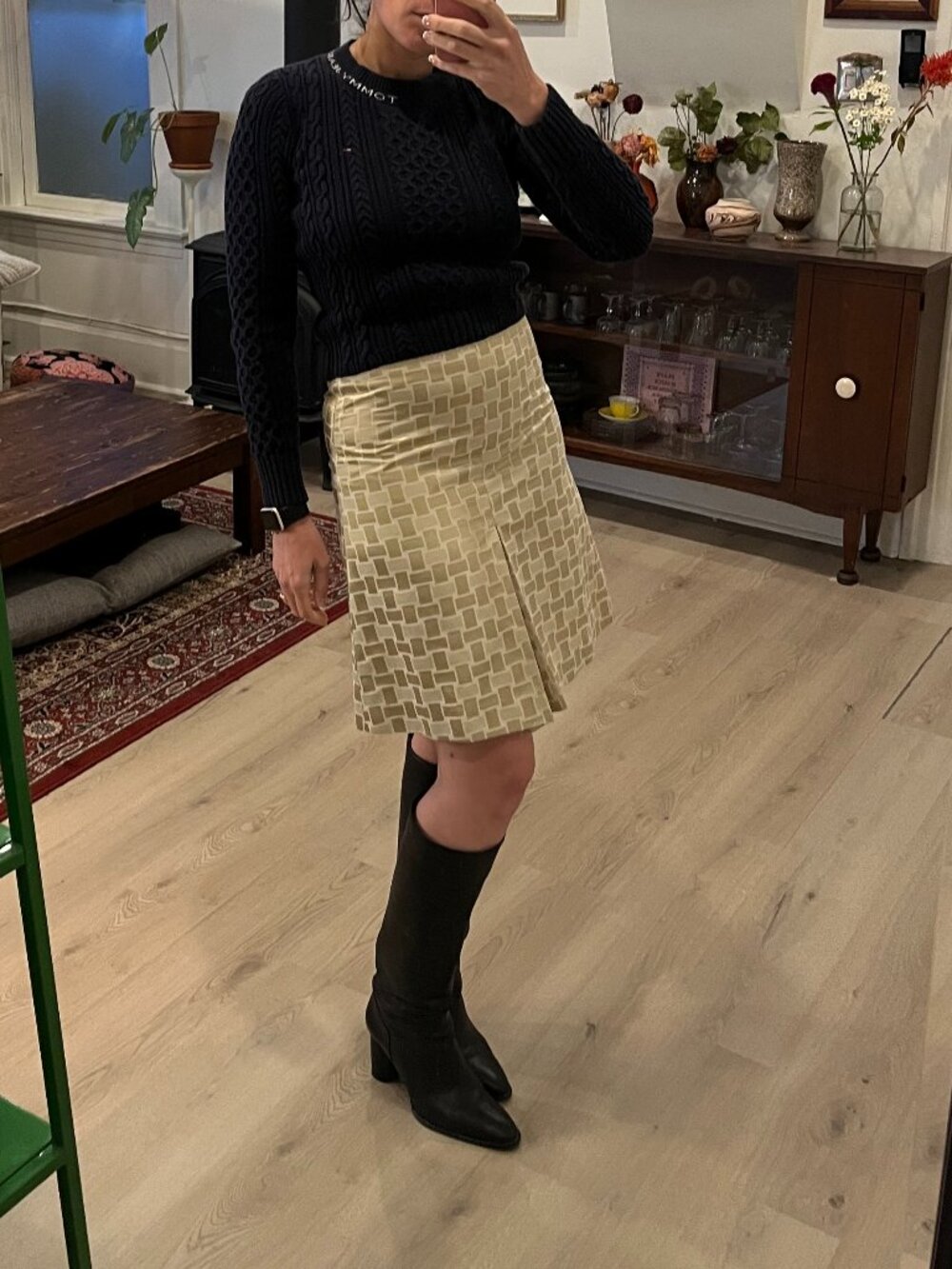 Y2K Cotton Knee Length Skirt